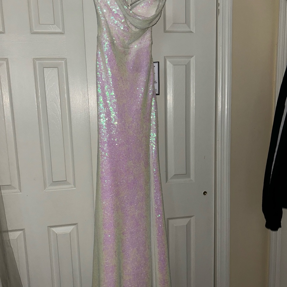 Macy's Iridescent Sequin Prom Dress